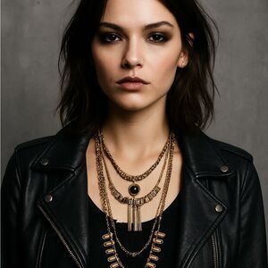 FREE PEOPLE Bring It Home Layered Necklace In Gold NWT